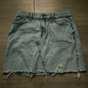 Washed out blue denim blue mini skirt